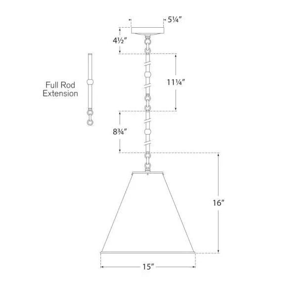 Visual Comfort Thomas O'Brien for Visual Comfort Signature Goodman Small Hanging Light in Hand-Rubbed Antique Brass with Bronze Shade For Sale - Image 4 of 4