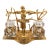 Early 20th Century Reproduction Gilt Bronze Hand-Cut Crystal Inkwell After Demetre H.Chiparus For Sale