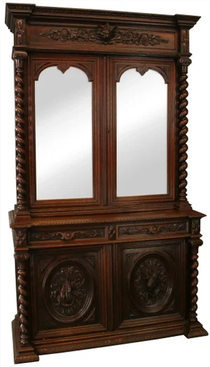 Antique Hunting Renaissance Carved Buffet