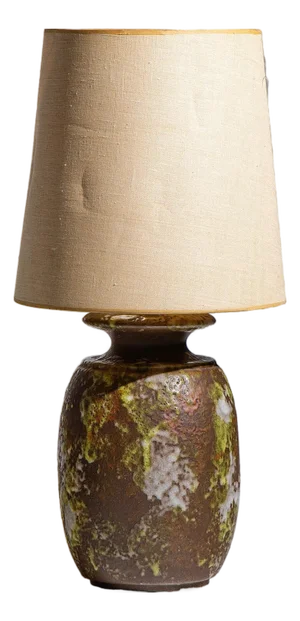 Mid Century Drip Glaze Studio Pottery Table Lamp