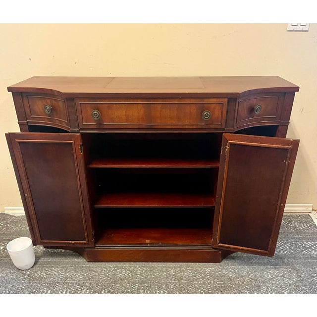Bookcase Console Desk Buffet Mid Century Vintage For Sale - Image 4 of 10