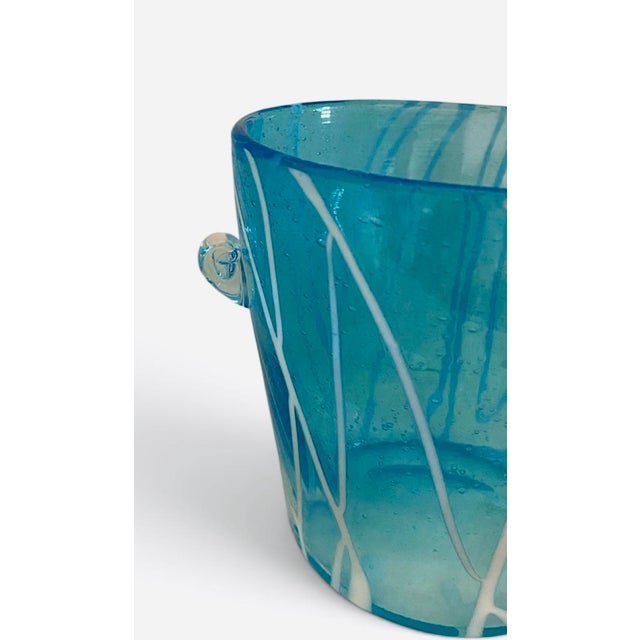 Murano Venini Murano Glass Blue Ice Bucket, 1970-1980s For Sale - Image 4 of 6
