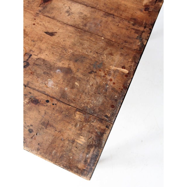 Antique Painted Wood Farmhouse Table For Sale - Image 14 of 18