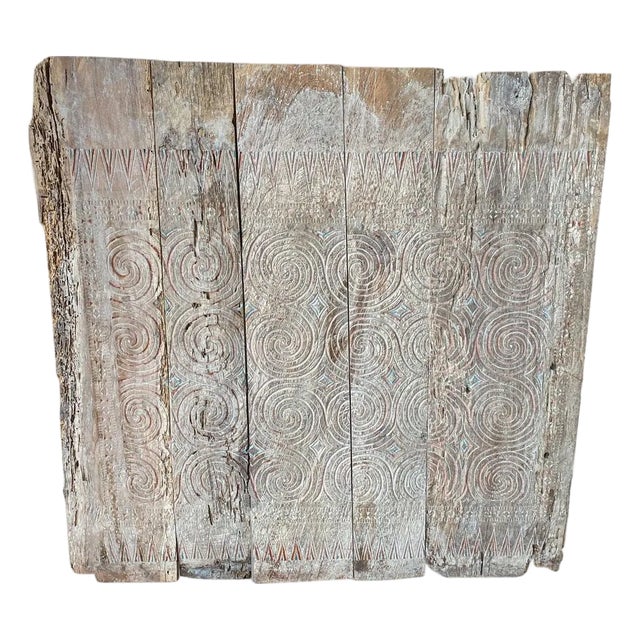 Andrianna Shamaris Hand Carved Panel Symbolizing Peace and Happiness For Sale