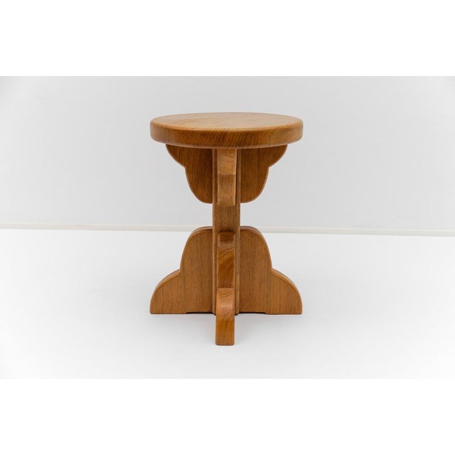 Mid-Century Modern French Oak Stools, 1960s, Set of 2 For Sale - Image 12 of 18