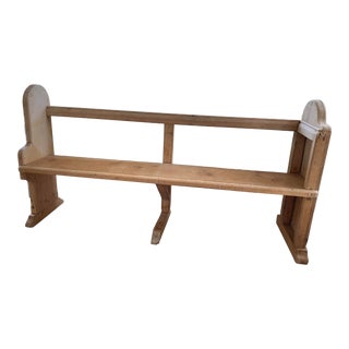 Antique Irish Pine Church Bench For Sale