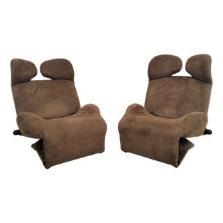 Vintage Wink Chaise Lounges by Toshiyuki Kita for Cassina, 1980s, Set of 2 For Sale