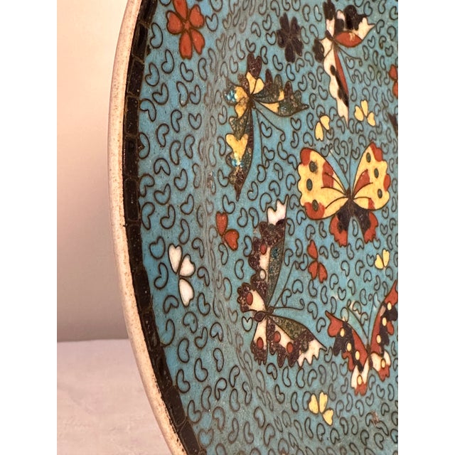 Antique Japanese Kinkozan Totai Shippo Cloisonné Plate, Kyoto For Sale - Image 4 of 15