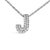 Contemporary 10K White Gold Diamond Accent "J" Initial Bubble Pendant Necklace For Sale - Image 3 of 5