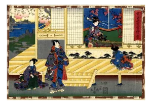 Utagawa Kunisada II, Genjie, Original Woodcut, 1850