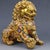Bronze Pair of Vintage Cloisonné Gilt Bronze Guardian Lion Statues With Floral Enamel For Sale - Image 8 of 13