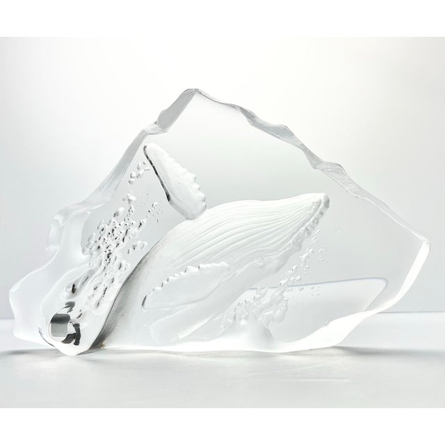 2010s Mats Jonasson X Målerås Crystal Humpback Whale Paperweight Sculpture For Sale - Image 5 of 8