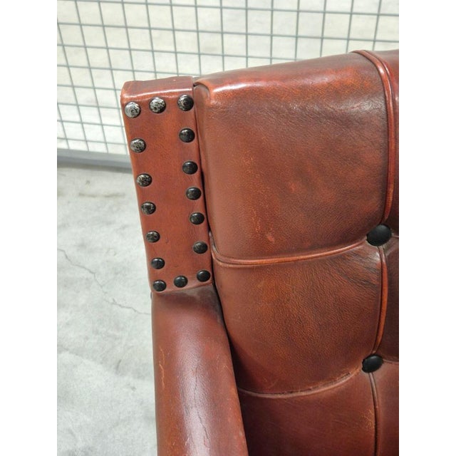 Wood Club Chairs in Leather attributed to Otto Schultz, Sweden, 1940s, Set of 2 For Sale - Image 7 of 15