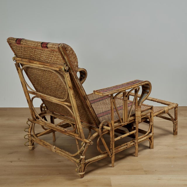 Pair of Vintage Bamboo Chaise Lounge Chairs For Sale - Image 10 of 18