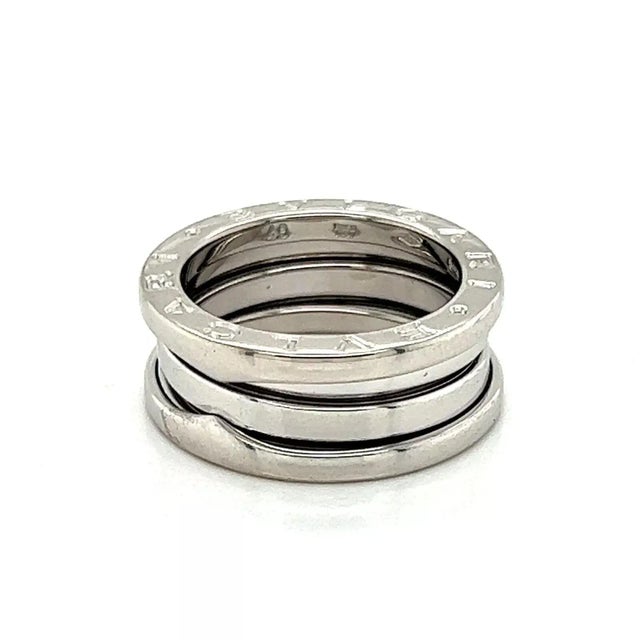 Contemporary 25175 - Bvlgari B.zero1 Three-Band Ring in 18k White Gold - Size 49 For Sale - Image 3 of 7