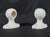 Vintage European bathroom towel bar brackets made of ceramic with a white porcelain finish. The original mounting screws...