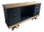 Refinished Solid Cherry Wood 72” Storage Credenza / Tv Console – Dark Navy For Sale