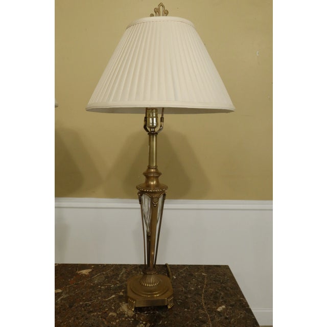 Approx: 20 Years Old High Quality Construction High Quality Solid Brass w. Crystal Center Shades Slightly Different UPS...