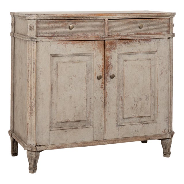 Early 19th Century Swedish Gray Small Sideboard Cabinet For Sale