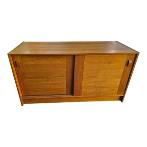 Domino Mobler Danish Mid-Century Modern Teak Sliding Door Small Sideboard