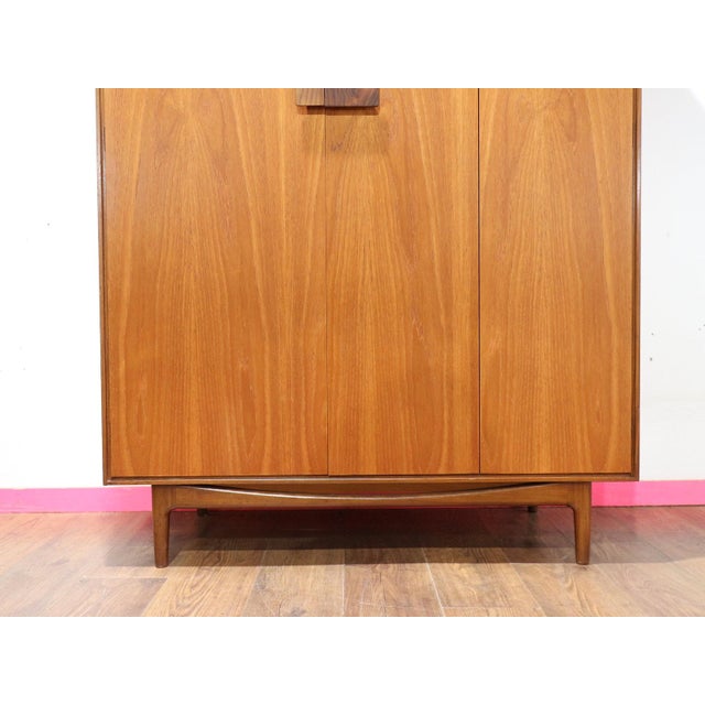 1960s Mid Century Modern Vintage Teak Armoire Wardrobe by G Plan Kofod Larsen Danish Style For Sale In Greensboro - Image 6 of 11