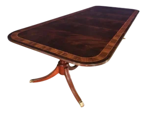 Leighton Hall Made-To-Order Multi-Banded Mahogany Dining Table