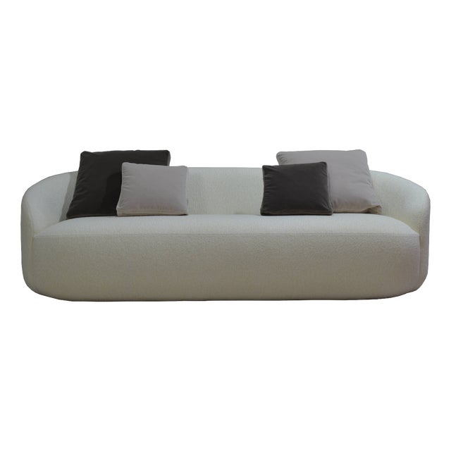 Cottonflower 240 Cloud Curved Sofa in White Boucle by Danu Chirinciuc for Kabinet For Sale