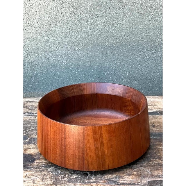 Mid-Century Modern Vintage Nambe Teak Wood Salad Bowl For Sale - Image 3 of 12