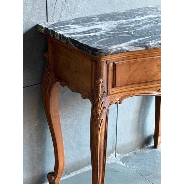 1920s French Louis XV Revival Marble Top Nightstand, 1910s-1930s For Sale - Image 5 of 9