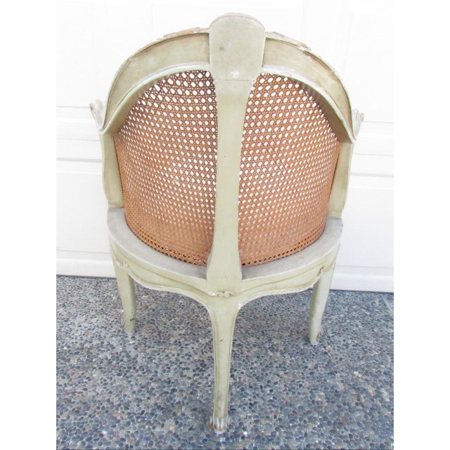 Antique French Louis XV Style Painted Corner Chair For Sale - Image 11 of 18