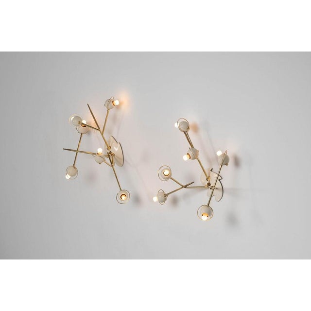 Gold Wall Lamps by Oscar Torlasco for Lumi, Italym 1955, Set of 2 For Sale - Image 8 of 18