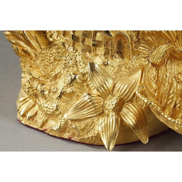 Gold Antique Gilt Bronze Inkwell, 1820 For Sale - Image 8 of 18