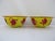 Chinese Imperial Yellow Peking Glass Lobed Bowl Pair With Red Floral Overlay For Sale - Image 4 of 12