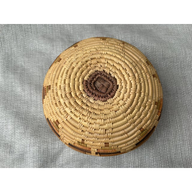 Small Vintage Hand Woven Coil Basket For Sale - Image 10 of 10