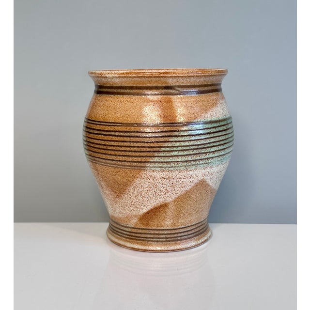 Bauhaus Modernist Studio Ceramic Art Vase from Helma Klett, Germany, 1940s For Sale - Image 3 of 11