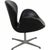 Arne Jacobsen Swan chair upholstered in black leather, and with a brushed aluminium swivel base. The chair is from 1987...