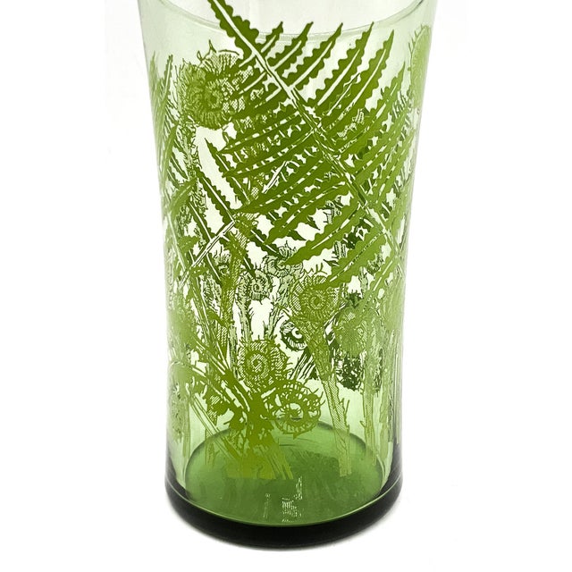 Vintage Green Fern Botanical Highball Glasses – Mid-Century Modern / Tropical - Set of 5 For Sale - Image 13 of 13