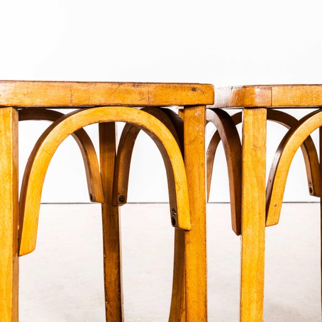 Low Bentwood Stools from Baumann, 1950s, Set of 2 For Sale - Image 3 of 6
