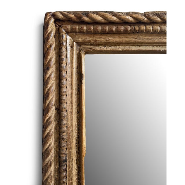 Original Antique Indian Carved Full Length Mirror For Sale - Image 4 of 6