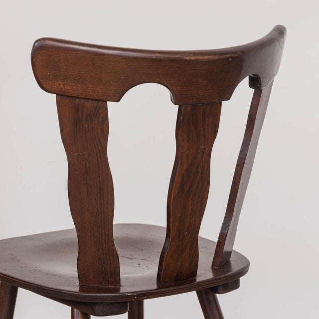 1950s French Wood Brutalist Chairs, Set of 8 For Sale - Image 10 of 14