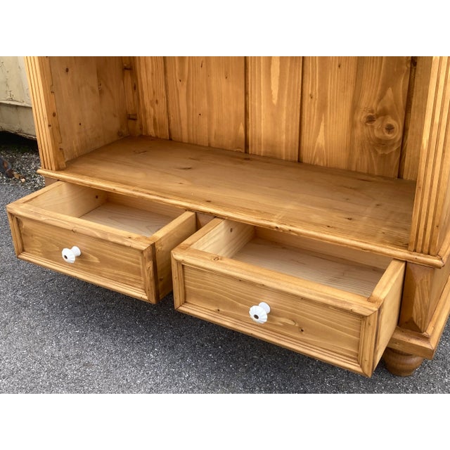Pine Open Bookshelves From Vintage Armoire For Sale - Image 10 of 16