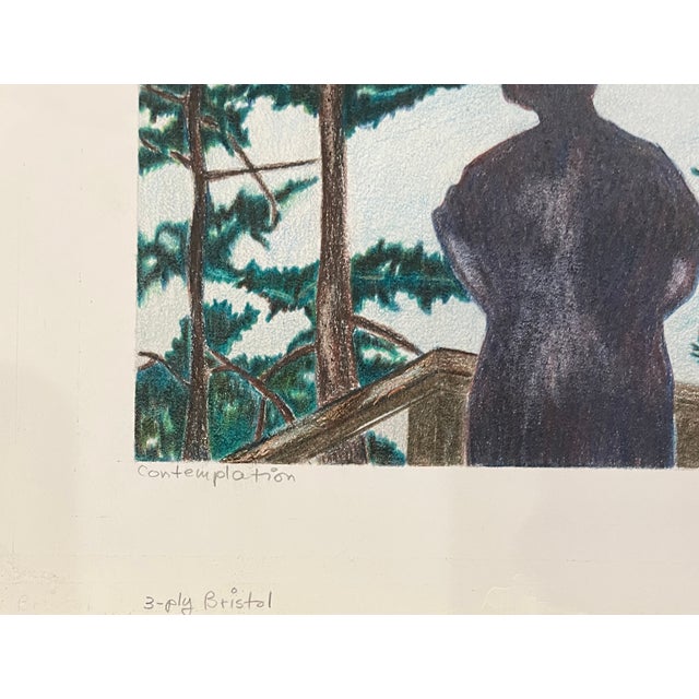 January 1996 drawing in colored pencil on paper, titled "Contemplation and signed Anita lower right. Anita made a record...