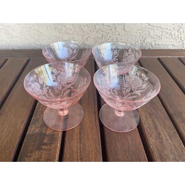 Vintage Cambridge Glass Company’s Dresden Rose Pink Pattern Glassware - Setting for 6 For Sale - Image 9 of 9