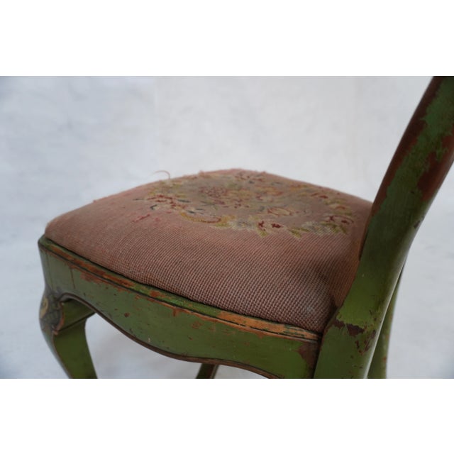 Late 19th Century Green Painted Chair With Beautiful Needlepoint Seat For Sale - Image 15 of 16