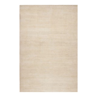 Rug & Kilim’s Modern Textural Oversized Rug With Striae of Beige - 12'x18' For Sale