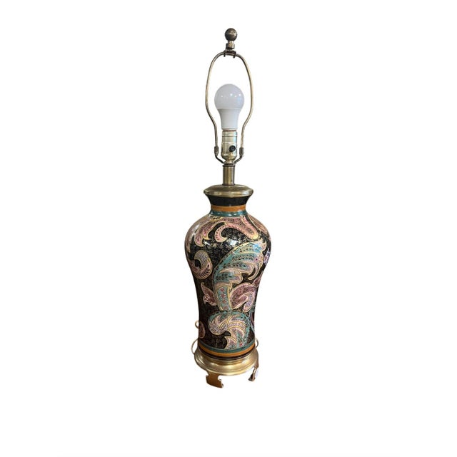 Frederick Cooper Vintage Paisley Porcelain Frederick Cooper Lamp For Sale - Image 4 of 9