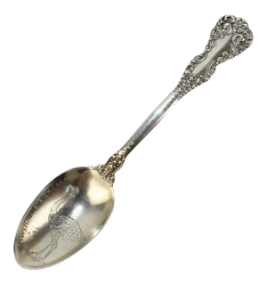 Antique Cawston Ostrich Farm California Sterling Silver Souvenir Spoon