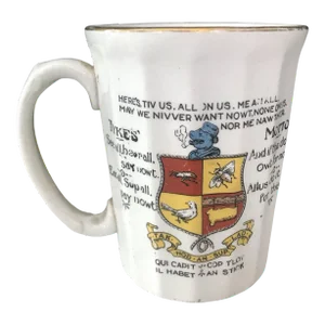 Early 20th Century British Tykes Motto Tankard Mug: "Here's Ta Me an My Wifes Usban"
