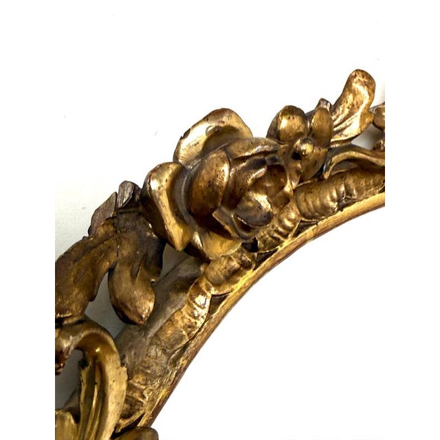 French Rococo Hand-Carved Giltwood Mirror, 19th Century For Sale - Image 17 of 18