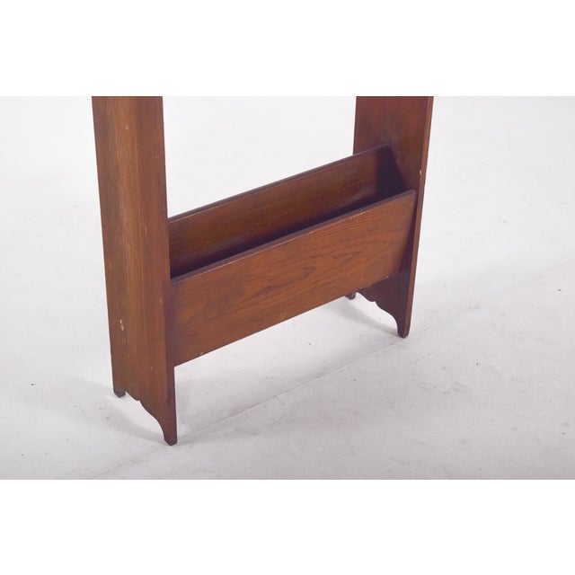 Wood Portuguese Oak Magazine Rack, 1950s For Sale - Image 7 of 8